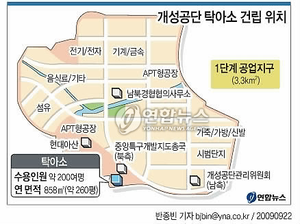 <그래픽> 개성공단 탁아소 건립 위치