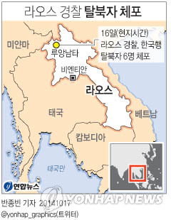탈북자 6명, 라오스 북부에서 체포돼(종합)0
