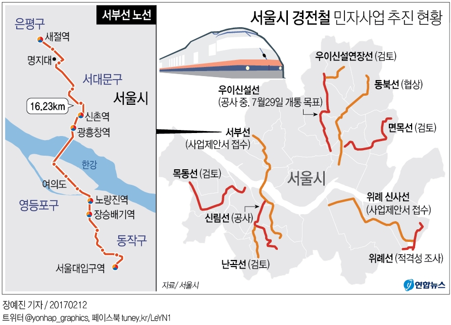 '새절∼서울대입구' 서부경전철 첫걸음…우이신설 7월말 개통 - 1