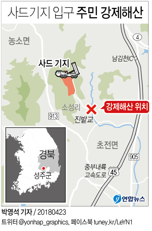 사드기지 진밭교서 경찰 강제해산…주민 12명 부상·2명 병원행(종합) - 2