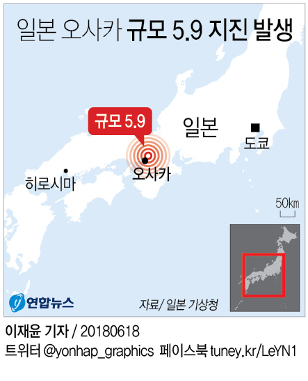日오사카에 규모 6.1 지진…3명 사망·철도 도로 마비(종합2보) - 3