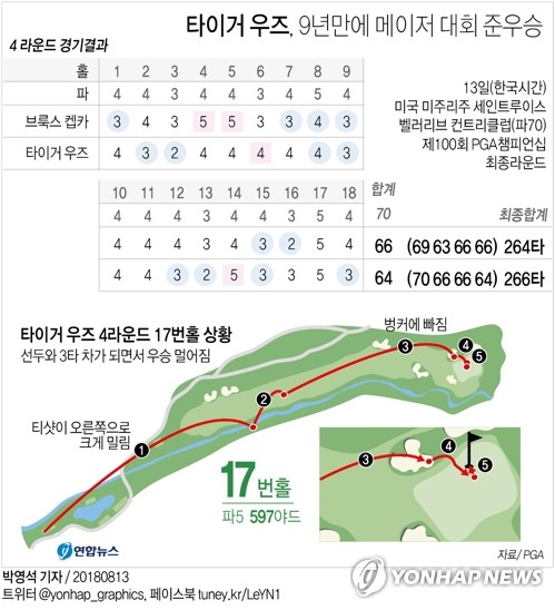 우즈, 메이저 최종일 최저타 64타로 9년 만에 메이저 준우승 - 3