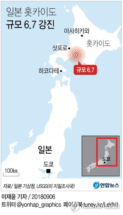 日 홋카이도 강진으로 1명사망·30여명 실종…100명이상 부상 - 2