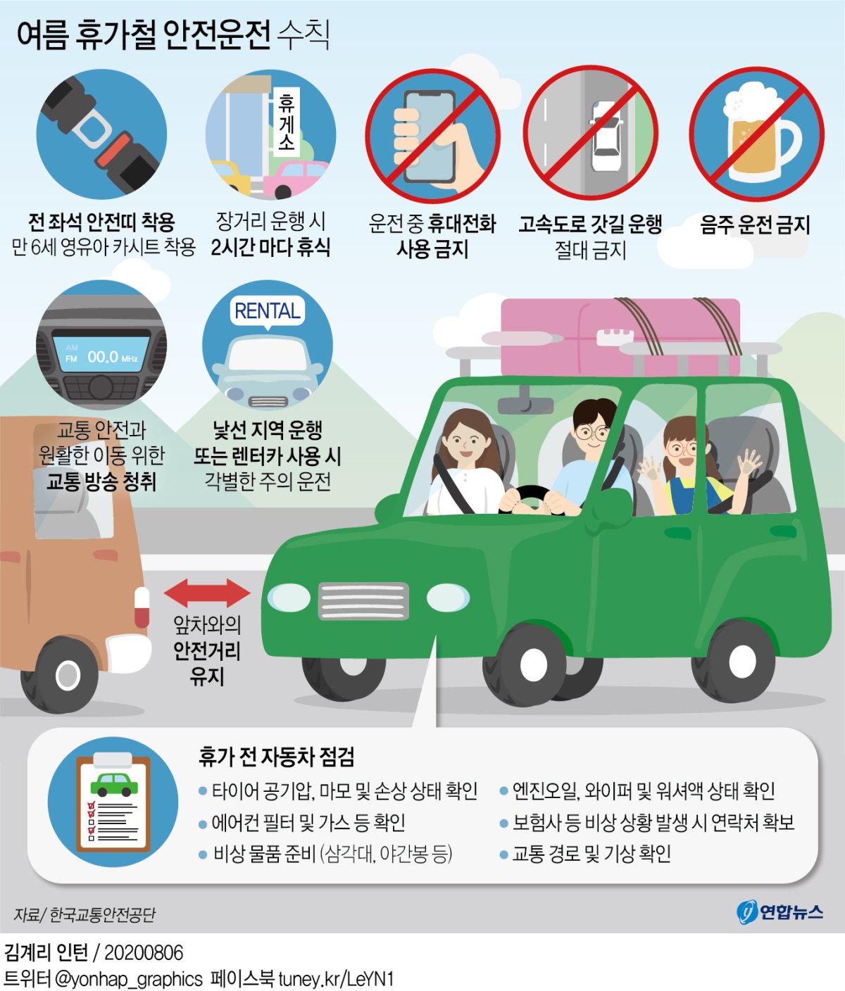 [그래픽] 여름 휴가철 안전운전 수칙