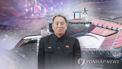 This image shows Kim Yong-chol, the head of North Korea's high-level delegation to the PyeongChang Winter Olympics closing ceremony. (Yonhap)