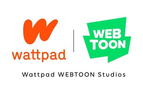 This photo, provided by South Korea's internet conglomerate Naver Corp. on June 24, 2021, shows the corporate logos of Wattpad Corp., a global multiplatform entertainment company for stories and Webtoon, the world's largest digital comics platform. (PHOTO NOT FOR SALE) (Yonhap)