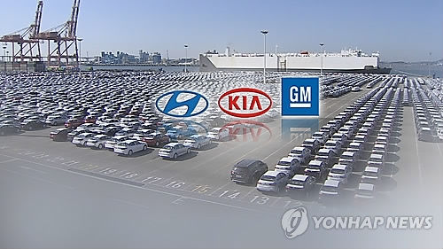韓国完成車メーカー５社の昨年の販売台数は合計８１９万６０５３台で、前年比６．９％減少した（聯合ニュースＴＶより）＝（聯合ニュース）