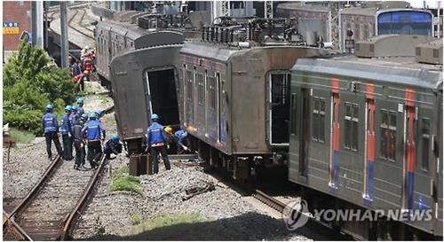 노량진역 전동차 사고는 '부상(浮上)탈선' 추정 - 2