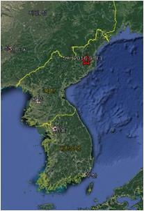 9일 북한 인공지진 위치