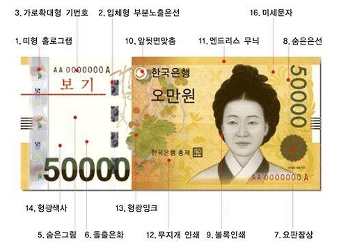 5만원권 위조방지장치