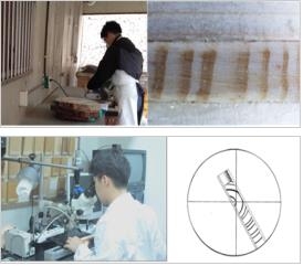 나이테 시료 연마·측정과정