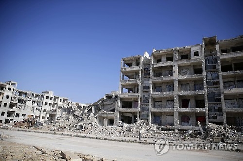 파괴된 시리아 알레포