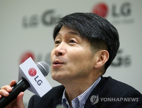 기자 간담회 하는 LG 조준호 사장, 연합뉴스 자료사진