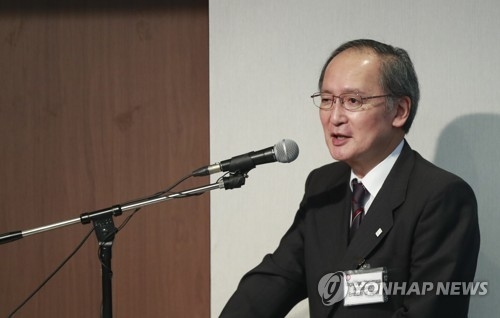 27일 연설하는 나가미네 야스마사 주한일본대사(서울=연합뉴스)