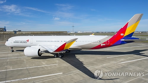 아시아나항공, 도색 마친 'A350 1호기'