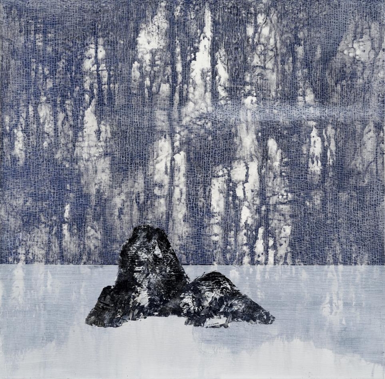 석철주, 신몽유도원도(고향 떠난 산수) 17-30, 60x60cm, 2017