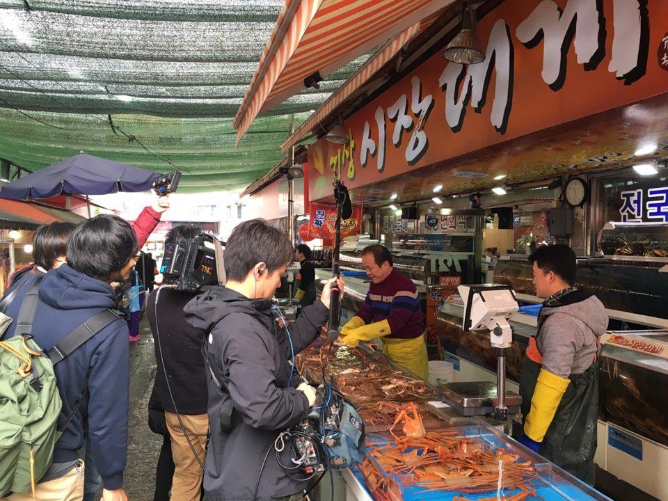 일본 방송팀 기장 대게 촬영
