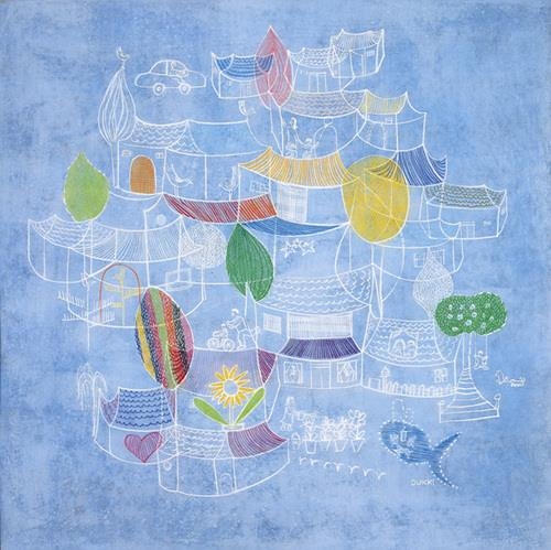 김덕기, 한지에 채묵, 150x150, 2005