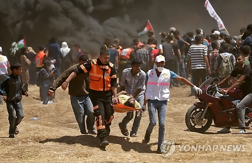 가자지구에서의 팔레스타인 시위
[AFP=연합뉴스]