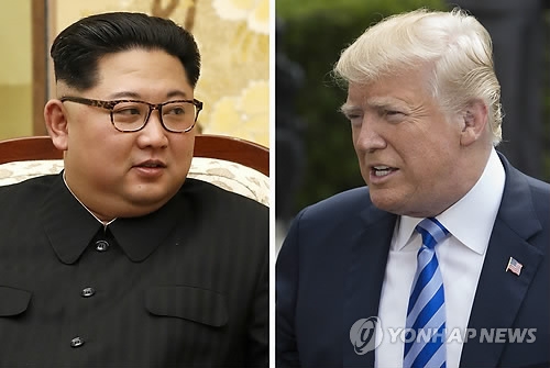 북한 김정은 국무위원장(좌)과 도널드 트럼프 미국 대통령(우)