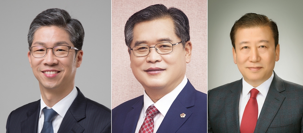 왼쪽부터 이성문, 이해동, 주석수 후보