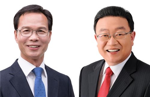 조병옥·이필용 음성군수 후보(왼쪽부터)
