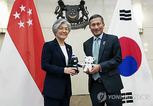 강경화 장관과 발라크리쉬난 싱가포르 외교장관