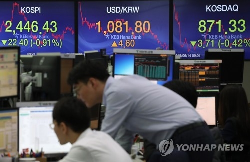 美금리인상 가속에 韓금융시장 출렁…주가↓, 환율↑(종합) - 2
