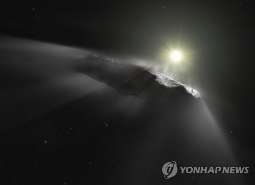 태양계에서 처음 관측된 성간 천체 '오무아무아' 상상도