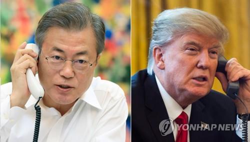 문재인 대통령과 도널드 트럼프 미국 대통령