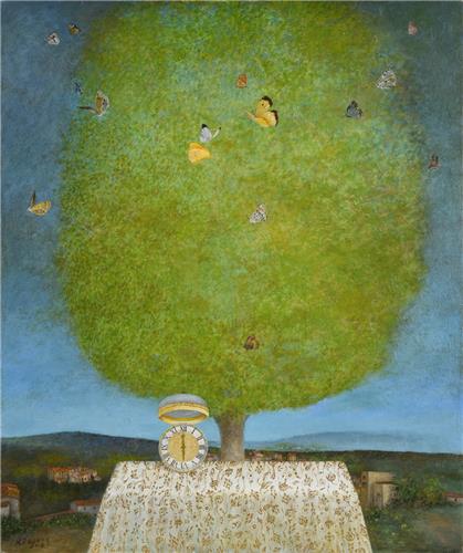 황규백 'A TREE AND BUTTERFLIES'