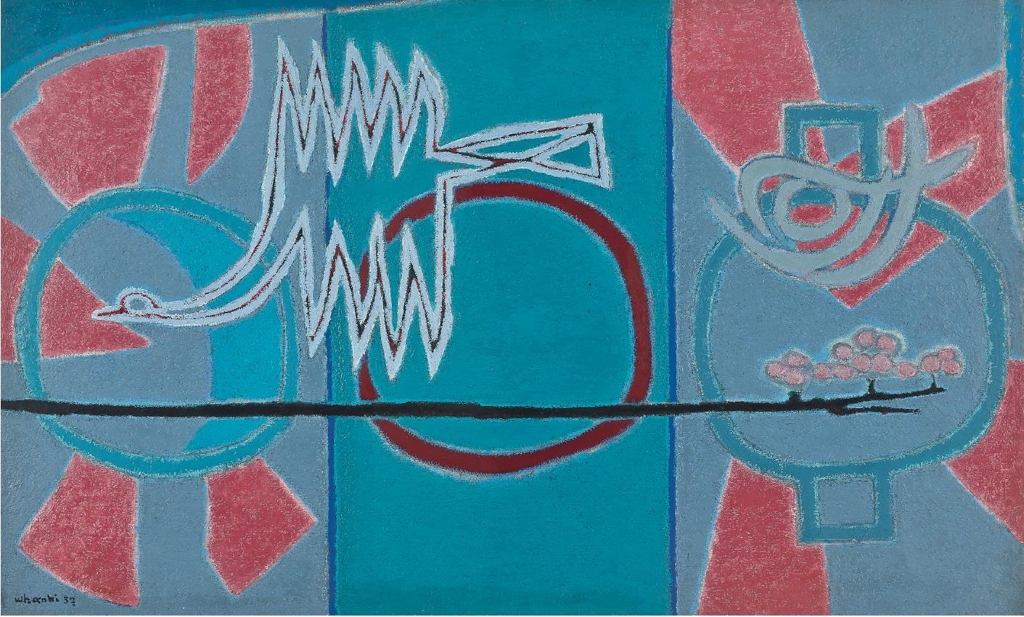 김환기, 항아리, 캔버스에 유채, 88.5×145cm, 1957(왼쪽 하단에 서명·날짜)