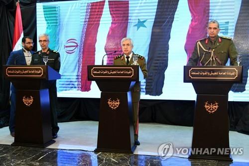 18일 다마스쿠스에서 회동한 이란, 시리아, 이라크 군참모총장(왼쪽부터)