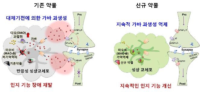 대체기전에 의한 기존 약물의 한계 및 이를 극복한 신규약물의 치료기전