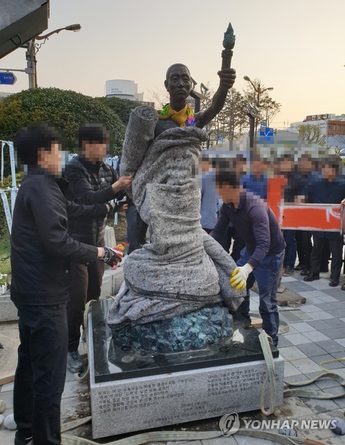 노동자상 기습 철거