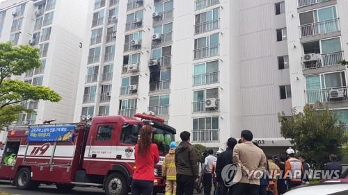진주 아파트 방화 흉기난동 사건 현장