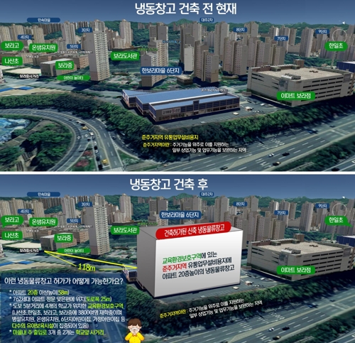 용인 보라동 아파트주민들 "물류창고 반대"