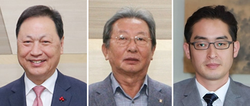 왼쪽부터 강태선 블랙야크회장, 오헌봉 유성건설 회장, 현재웅 한라산 대표