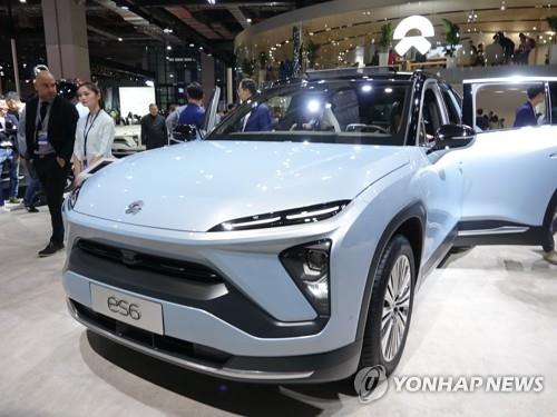 2019년 상하이모터쇼 전시된 중국 니오의 SUV 전기차