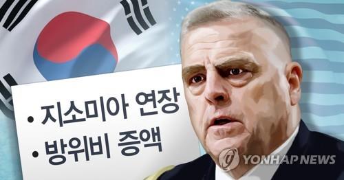 마크 밀리 미국 합참의장 '지소미아ㆍ방위비 압박'(PG)