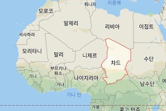 차드가 포함된 아프리카 지도[구글 캡처]