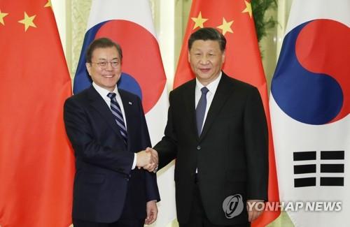 악수하는 문 대통령과 시진핑 국가주석