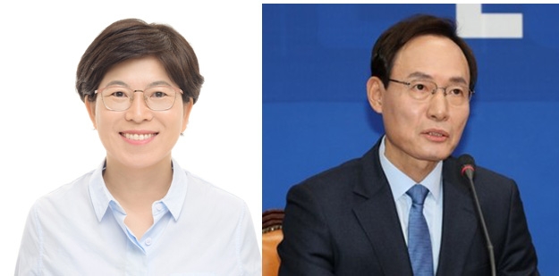 김경지 예비후보(왼쪽)과 박무성 전 국제신문 사장