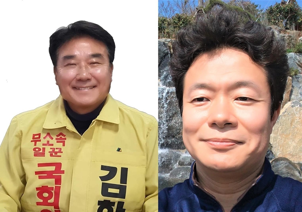 왼쪽부터 기장 김한선 후보, 해운대갑 박주언 후보