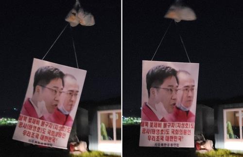 탈북민단체가 날린 태영호·지성호 대북 전단