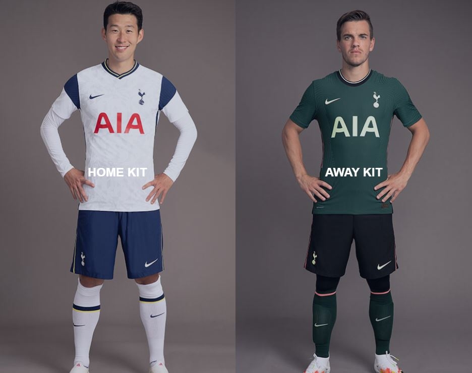 2020-2021시즌 토트넘 홈(왼쪽)·원정 유니폼