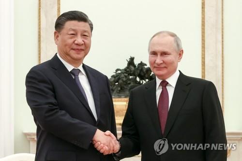 시진핑 중국 국가주석(왼쪽)과 블라디미르 푸틴 러시아 대통령타스  자료사진. 재판매 및 DB 금지] [2023.03.22 송고]