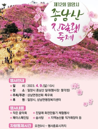 제12회 종남산 진달래 축제 포스터