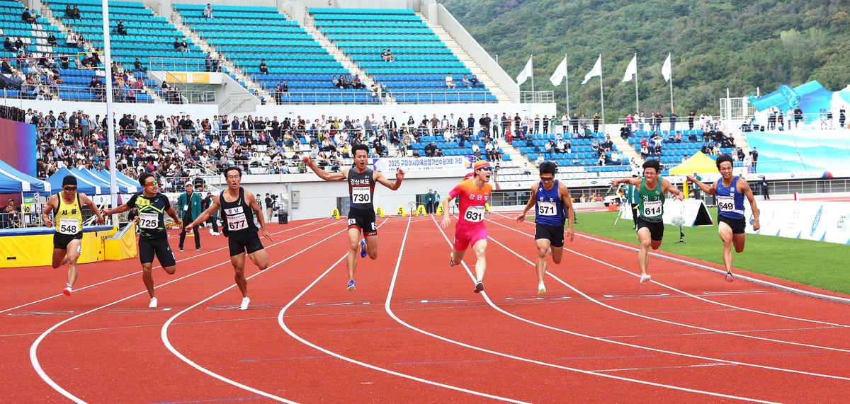 전국체전 육상 남자 일반부 100ｍ 피니시 라인