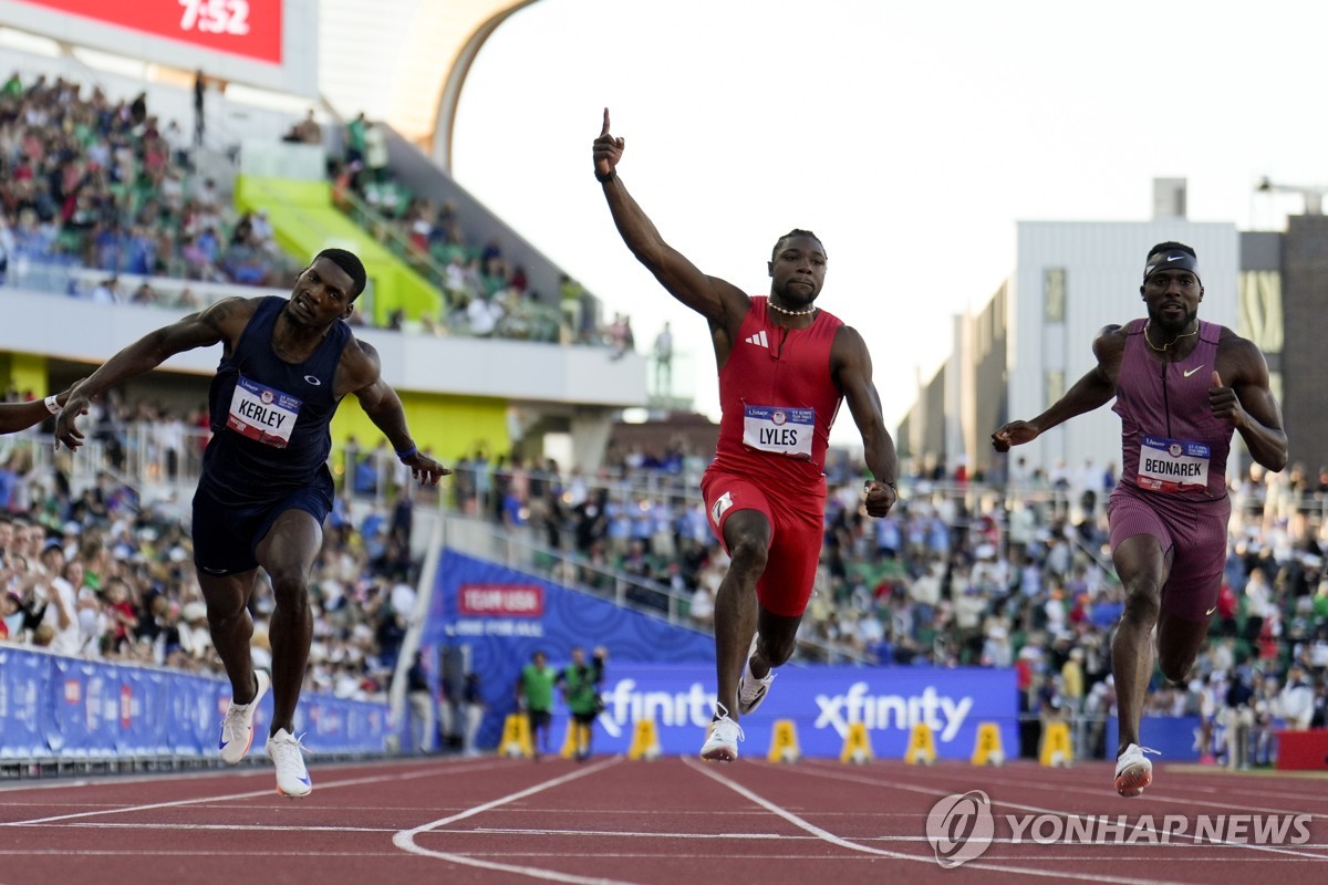 라일스, 미국 대표 선발전 남자 100ｍ 우승